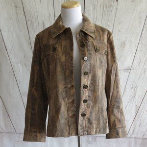 Chico's Fully Lined Button Down Long Sleeve Blazer Jacket - Size 1